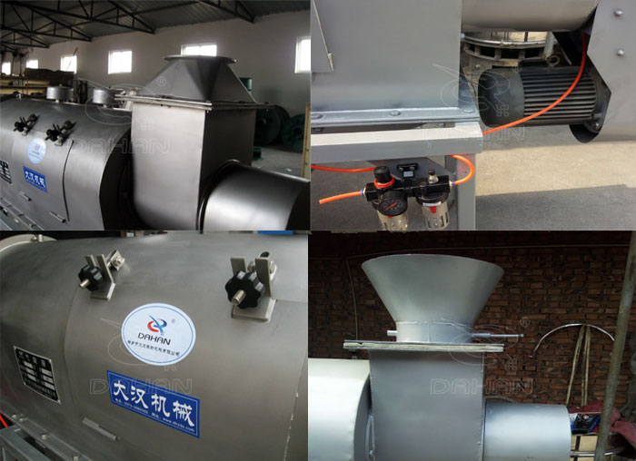 氣旋篩：電機(jī)，進(jìn)料口，氣壓裝置等特寫圖片