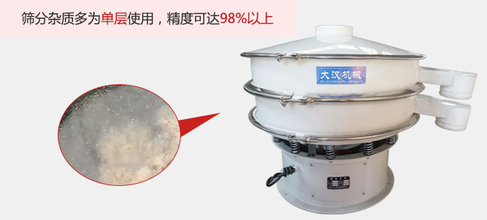 塑料振動(dòng)篩篩分雜質(zhì)多用與單層篩網(wǎng)使用。