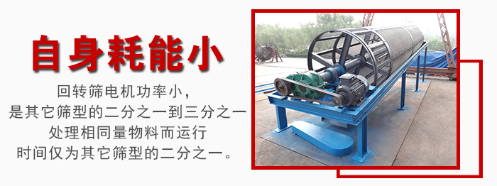 滾筒篩耗能小，使用壽命長(zhǎng)，維修方便